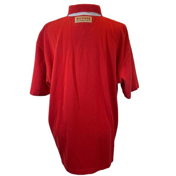 Y2K 90'S TOMMY HILFIGER POLO SHIRT LYON CREST EMBROIDERED PATCHES SZ XL ICONIC - Picture 10 of 16